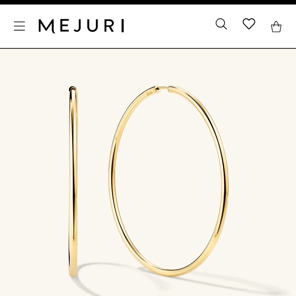 Mejuri 14K Gold Oversized Thin Hoops